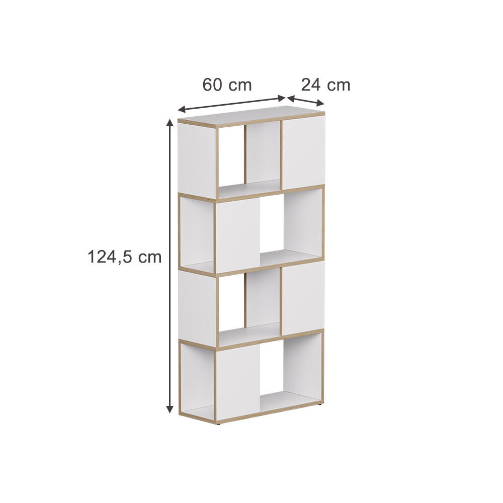 RAUMTEILER Eneos Weiß/Eiche 60 x 124.5 cm - Eichefarben/Weiß, Holzwerkstoff (60/124.5/24cm) - Vicco
