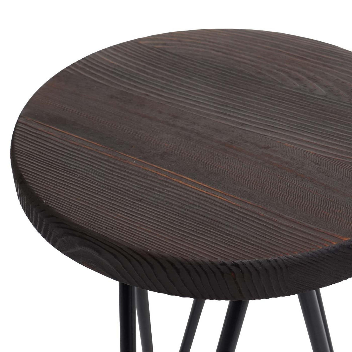 BEISTELLTISCH rund Dunkelbraun, Schwarz 2er-Set - Dunkelbraun/Schwarz, Holz (25/25/40cm) - MCW