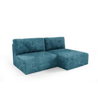 ECKSOFA Natalia Xs - Blau, Holzwerkstoff/Textil (210/149cm) - Fun Möbel