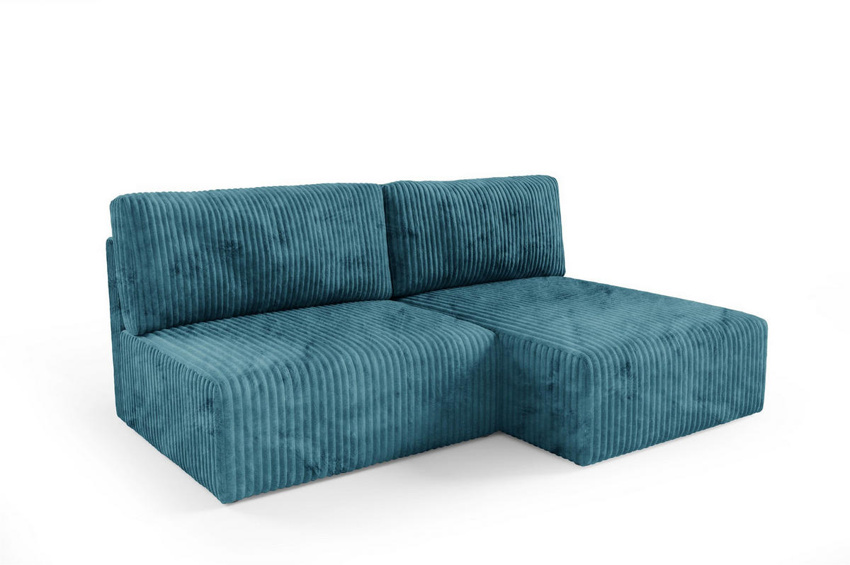 ECKSOFA Natalia Xs - Blau, Holzwerkstoff/Textil (210/149cm) - Fun Möbel