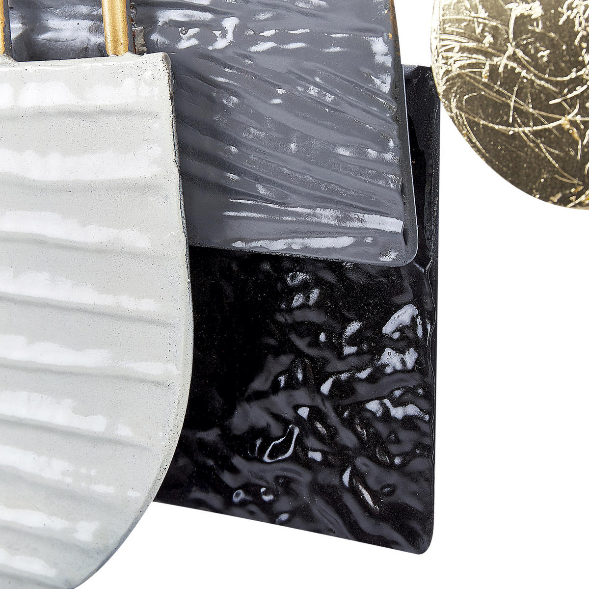 WANDDEKORATION Metall schwarz/gold Lutetium - Schwarz, Metall (86/55/5cm) - Beliani