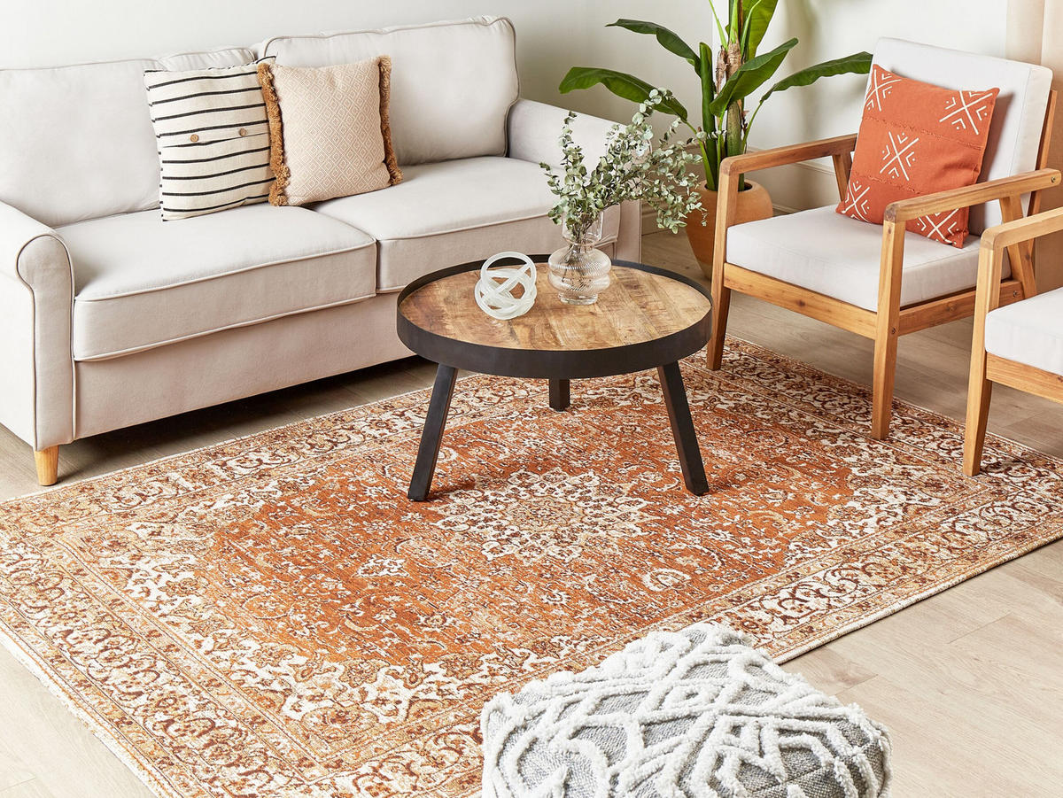 KURZFLOR-TEPPICH Hayat 230/160 cm - Orange, Textil (160/230cm) - Beliani