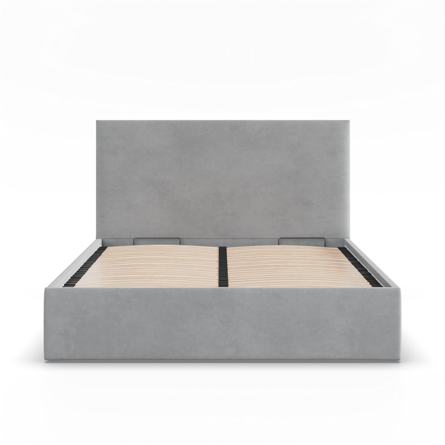 POLSTERBETT MIT KOPFTEIL 140x200 mit Bettkasten PAOLA, Grau - Grau, Textil (140/200cm) - Mebligo
