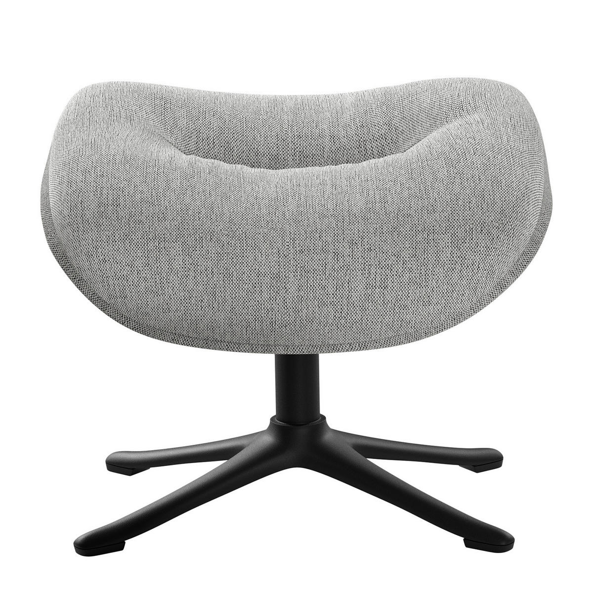 POLSTERHOCKER - Hellgrau/Schwarz, Textil/Metall (44/39/42cm) - home24