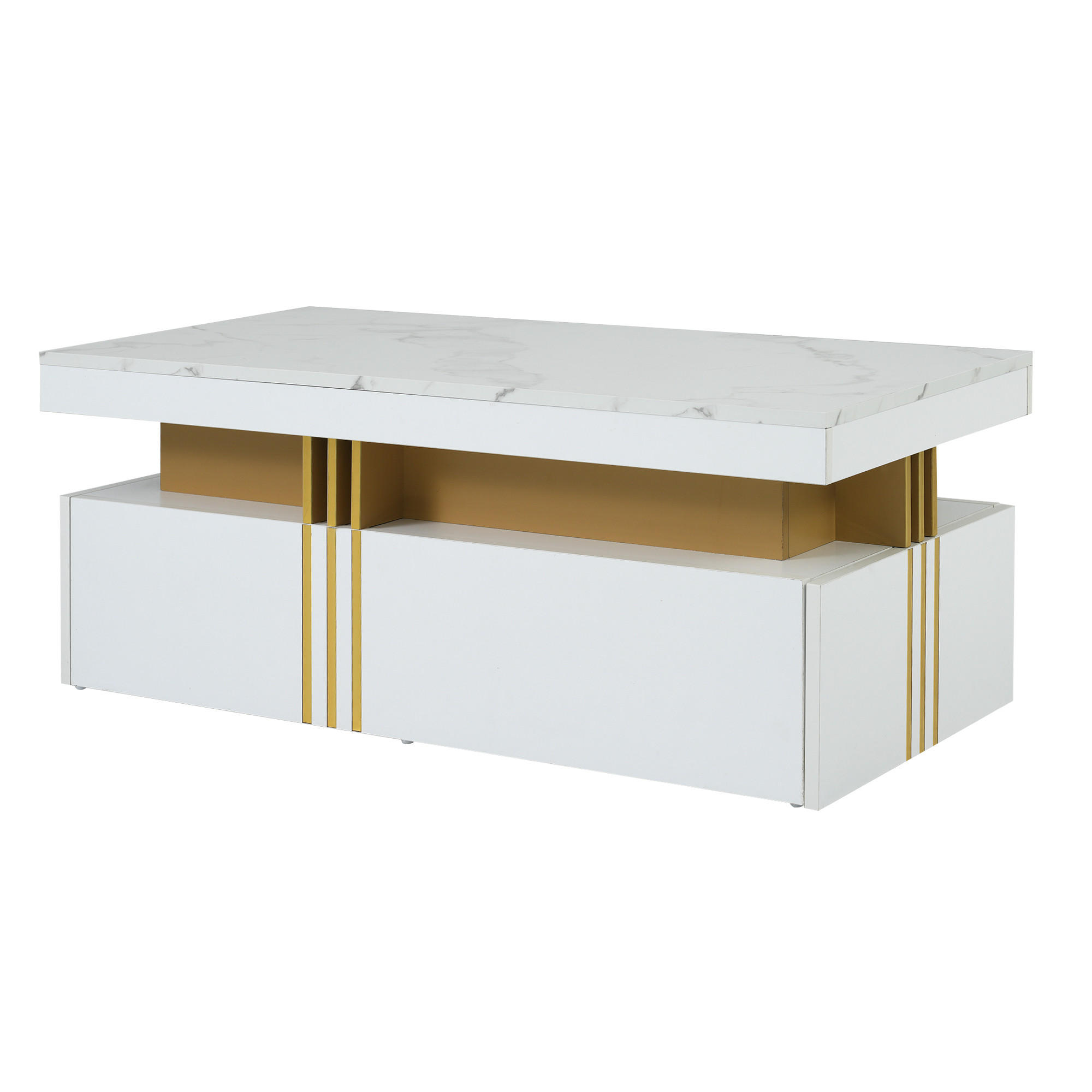 COUCHTISCH Weiß 100/50/40 cm - Weiß, Holzwerkstoff/Metall (100/50/40cm) - Urban Meuble