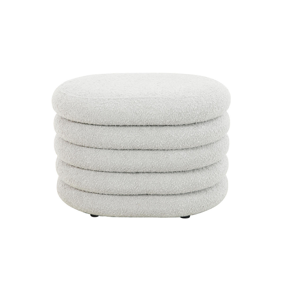 HOCKER BLOSSOM mit Aufbewahrung Boucle Weiß - Weiß, Textil (45/42/60cm) - SVITA