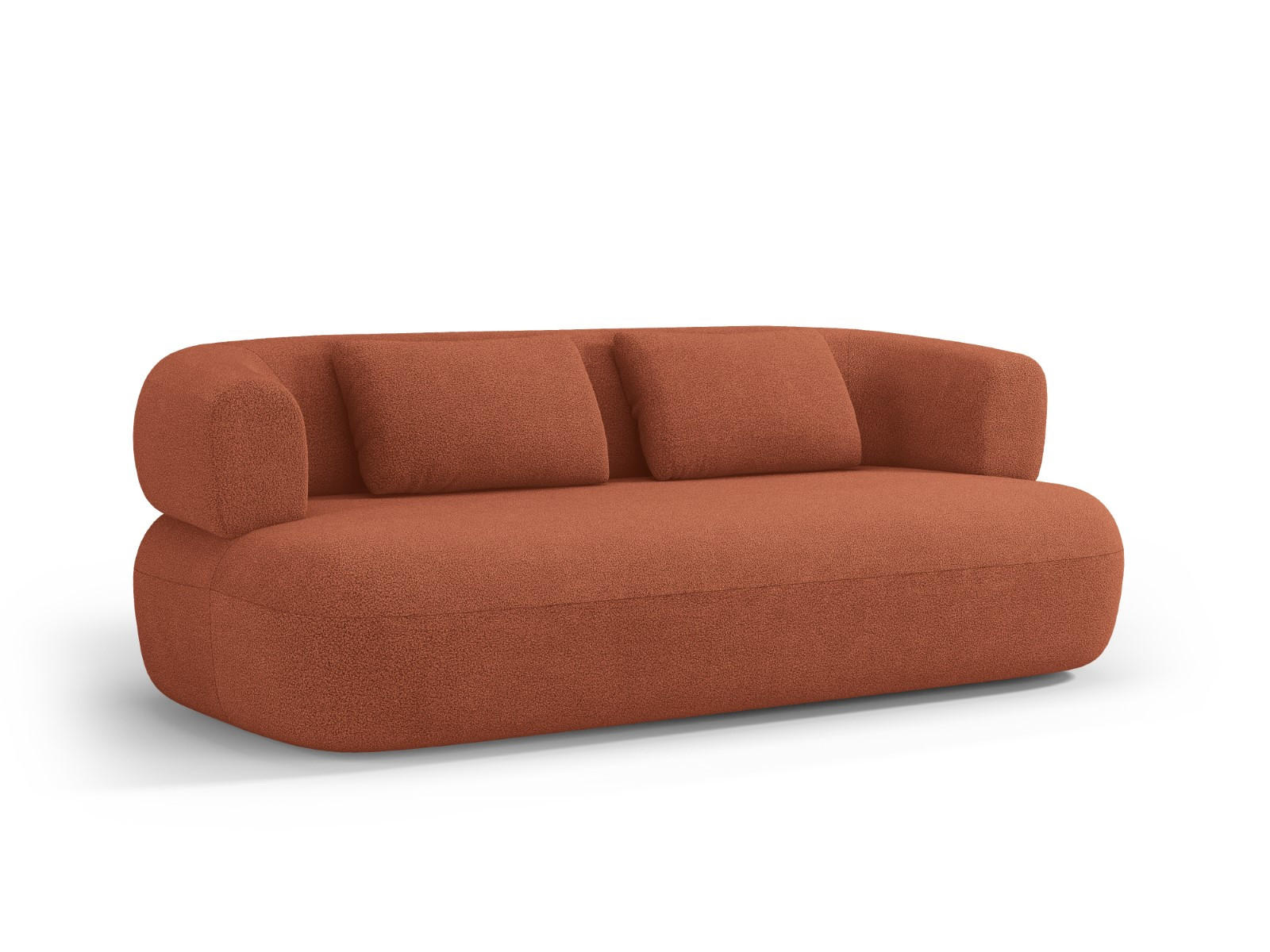 SOFA Jenny aus Boucle ziegelstein 3 Sitzplätze - Orange, Textil (90/73/178cm) - Micadoni