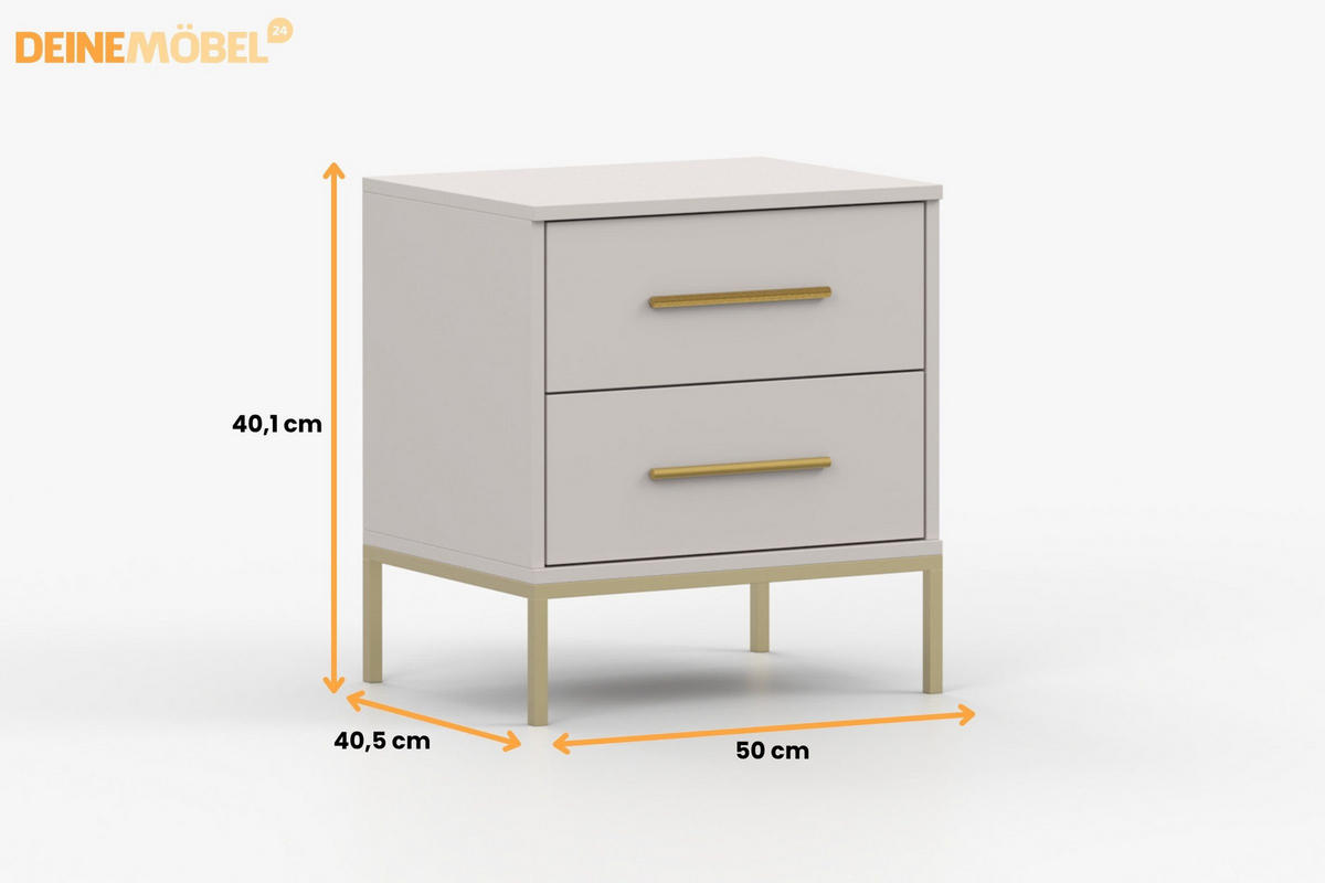 NACHTTISCH MIRELO in Kaschmir - Kaschmir, Holzwerkstoff (50/40/40cm) - Deine Möbel 24