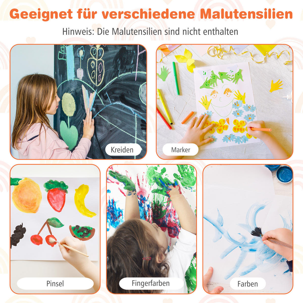 KINDERSTAFFELEI Rosa - Pink, Holzwerkstoff (46/101.5/54cm) - COSTWAY