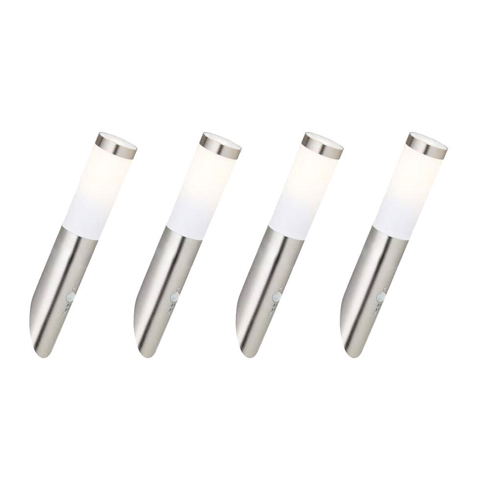 LED AUSSEN-WANDLEUCHTE Edelstahl Silber - Silberfarben, Metall (7.6/40/7.6cm)