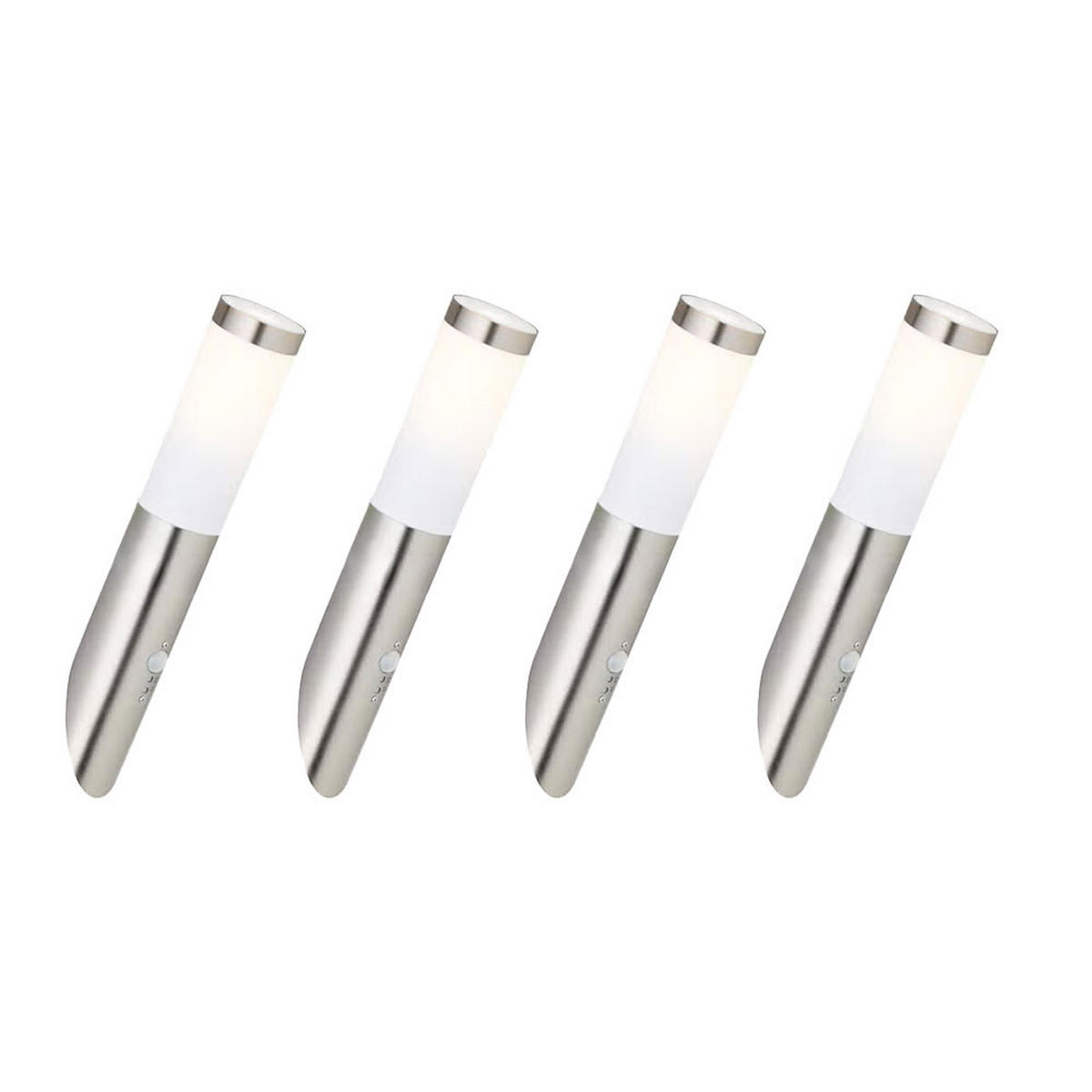 LED AUSSEN-WANDLEUCHTE Edelstahl Silber - Silberfarben, Metall (7.6/40/7.6cm)