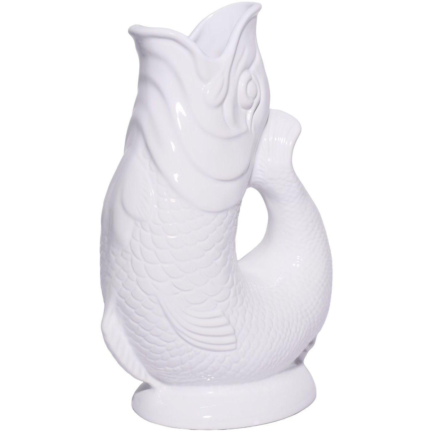 KARAFFE mit „Gluck-Gluck“-Geräusch 27,5/17/9,5 cm - Weiß, Keramik (1.2L) - Gluckigluck