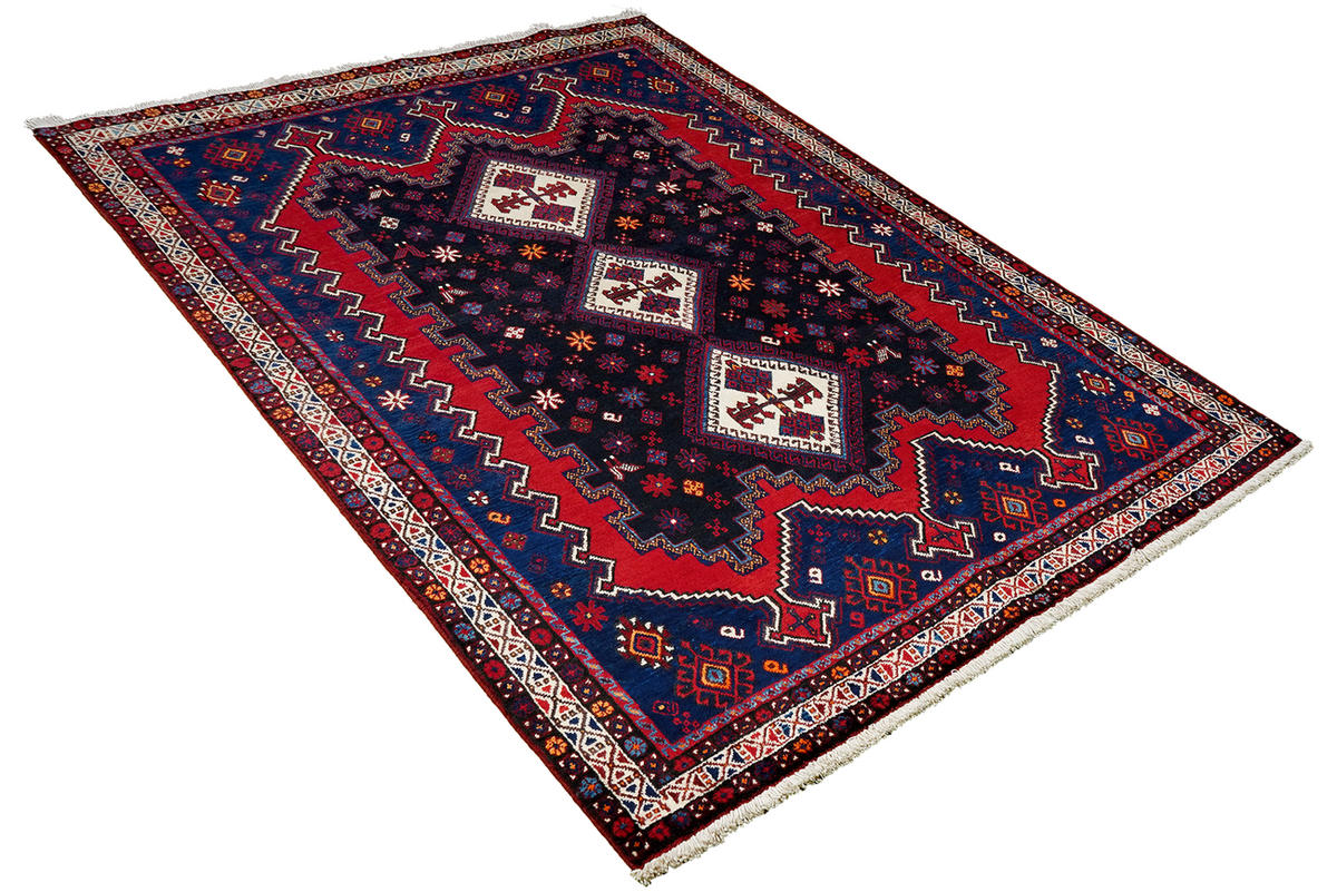 TEPPICH Afshar Blau 230/161 cm Schurwolle - Blau, Textil (161/230cm) - Looma