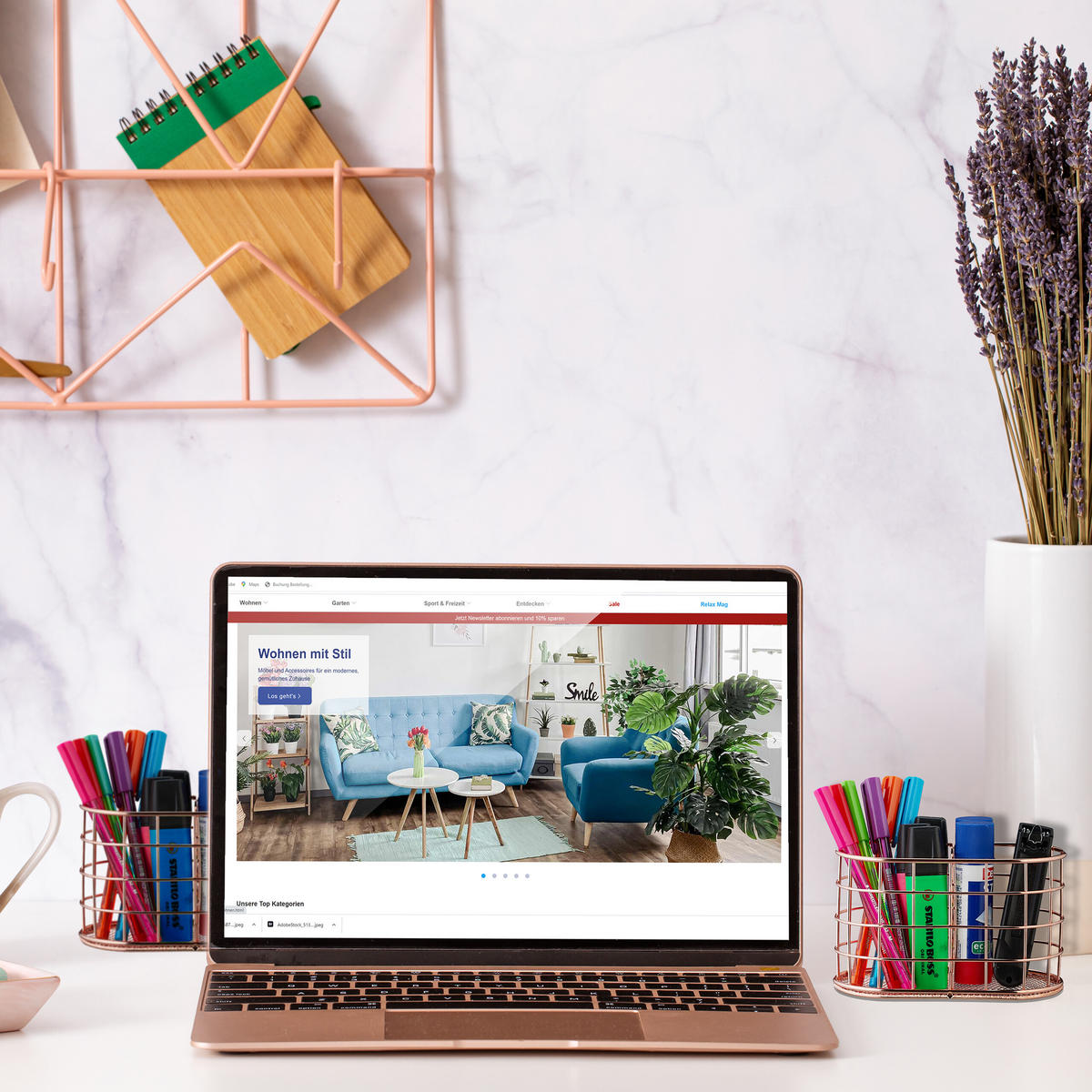 STIFTEHALTER - Kupferfarben, Metall (8/15/9cm) - Relaxdays