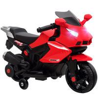 ELEKTRO-MOTORRAD DE-06224 mit Hupe, Scheinwerfer und Musik Rot - Rot, Kunststoff/Metall (75/36/49cm) - ComfortXL
