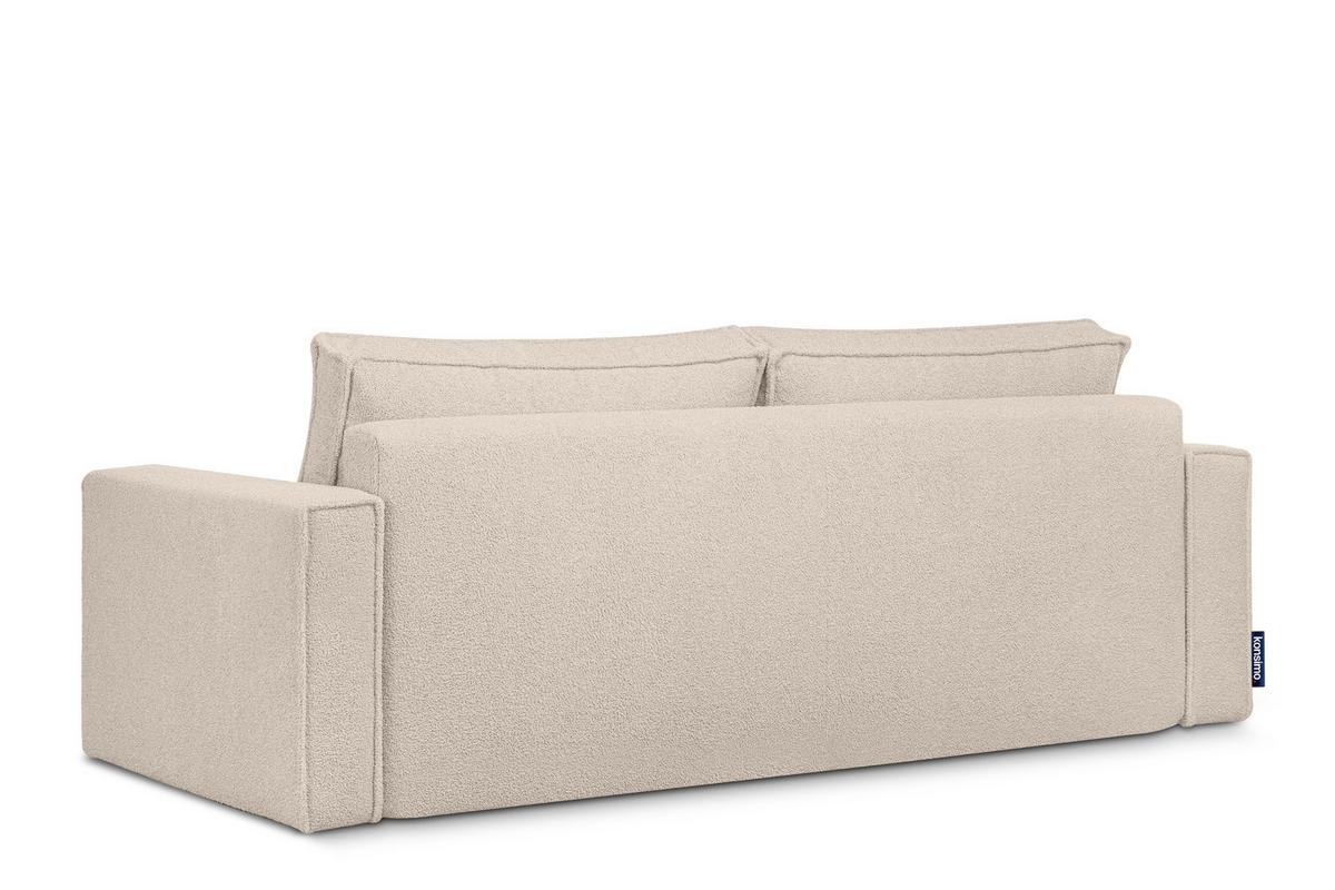 3-SITZER-SOFA NAPI II mit Schlaffunktion, elfenbein - Creme/Weiß, Textil (228/89/101cm) - KONSIMO®