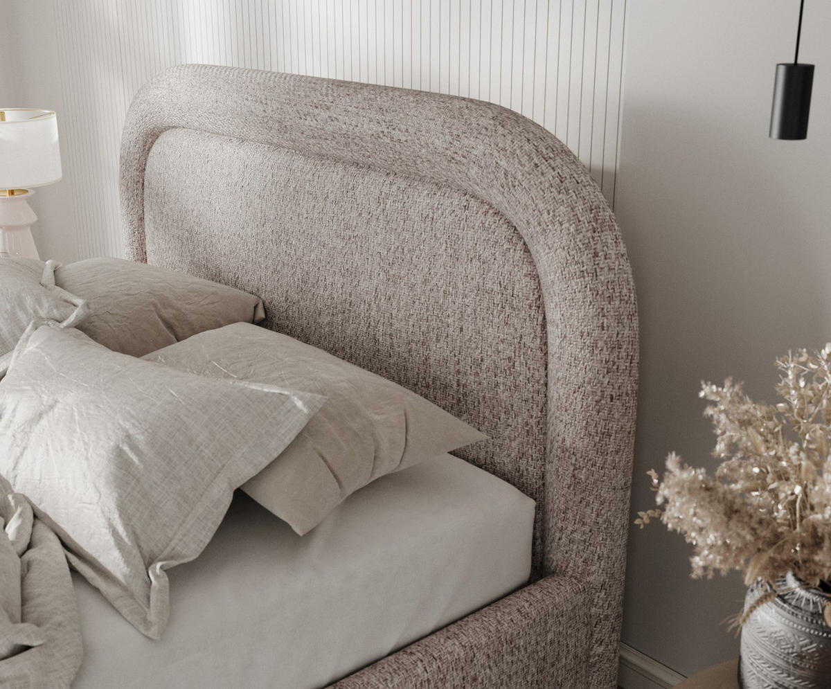 POLSTERBETT Zoya 140/200 cm Beige im Neve Stoff - Beige/Naturfarben, Holz/Holzwerkstoff (140/200cm) - AltaBeds