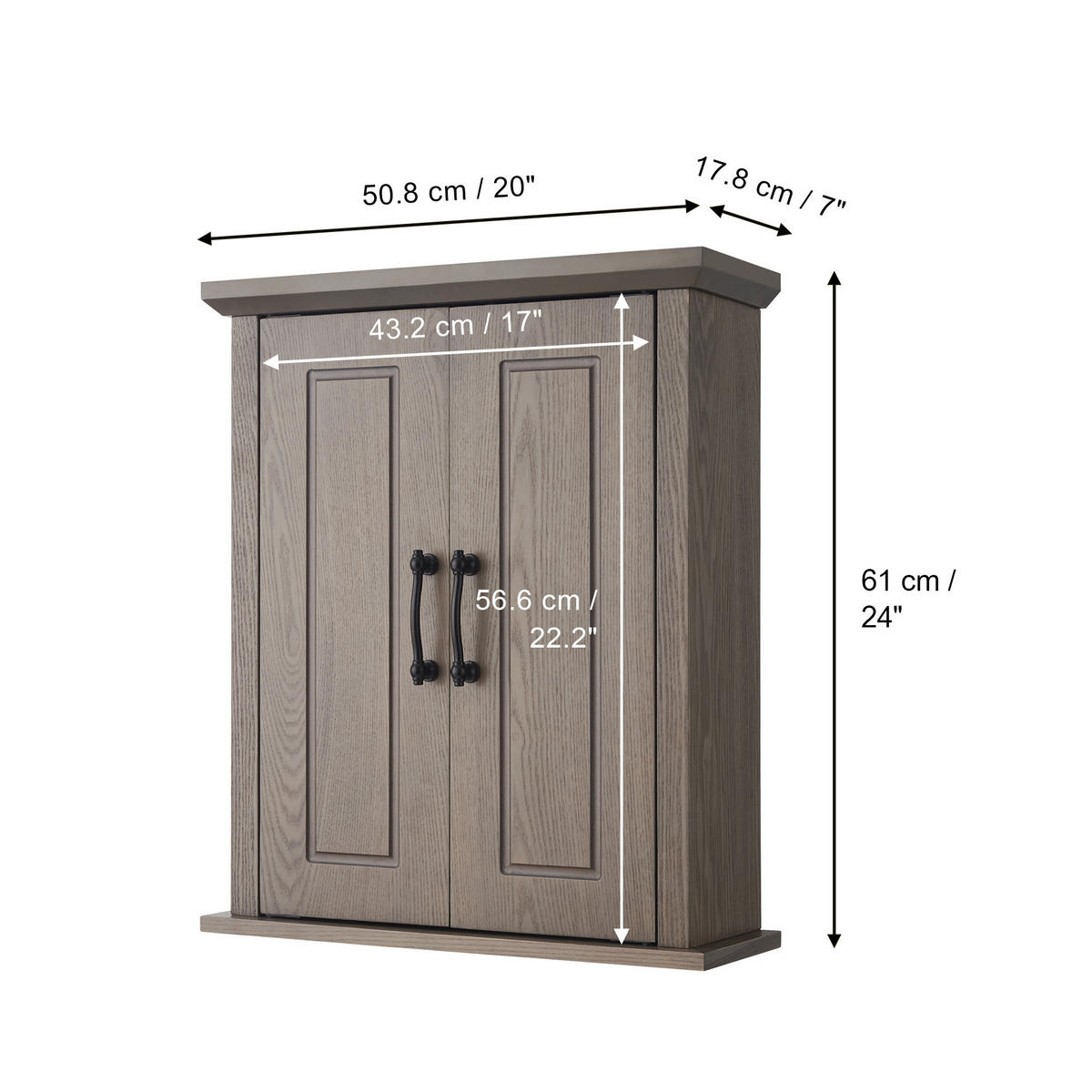 HÄNGESCHRANK Bräunen - Braun, Holzwerkstoff (50.8/61/61cm) - Teamson Home
