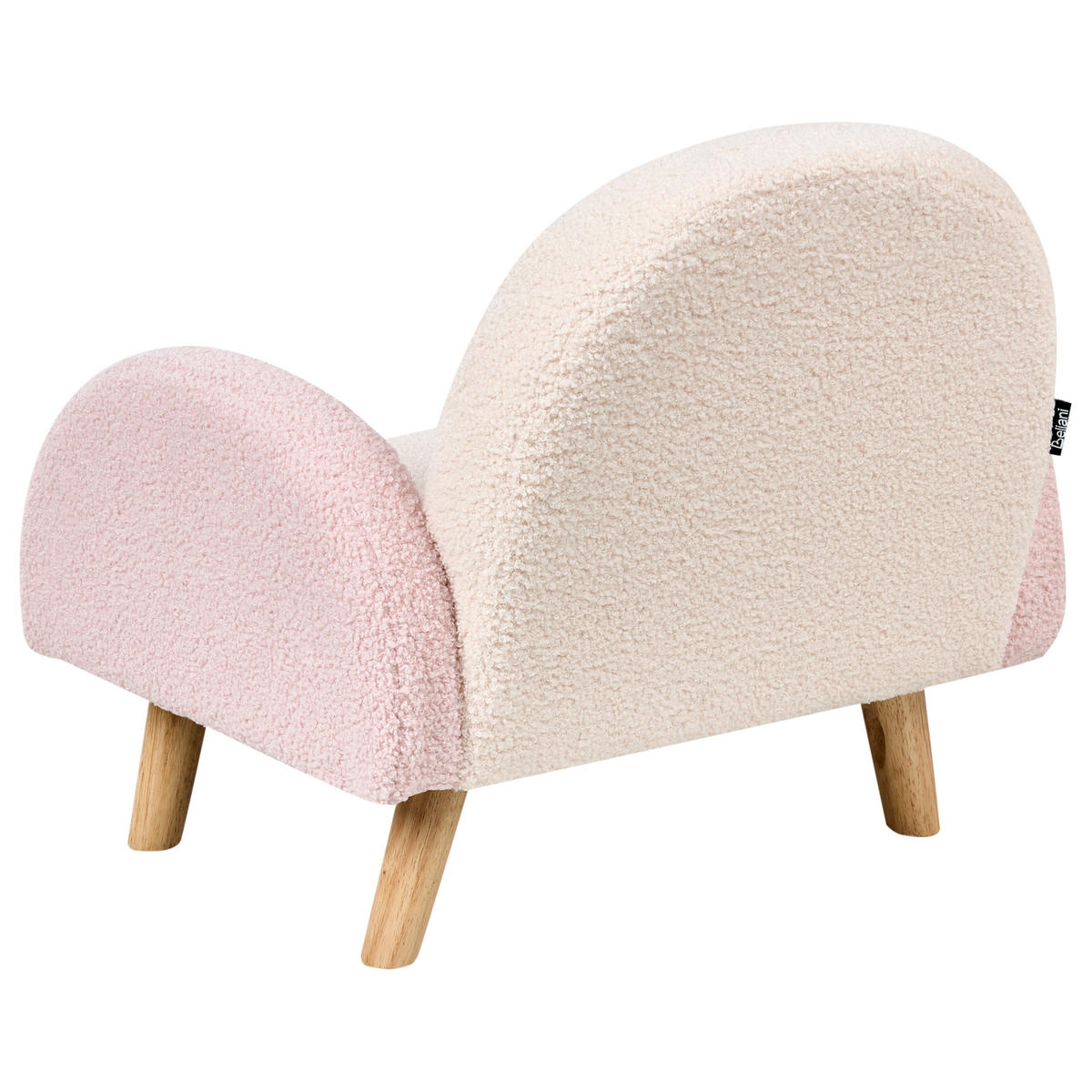 KINDERSESSEL Regenbogen Bouclé Pastellrosa Ombo - Pink, Textil (52/46/46cm) - Beliani