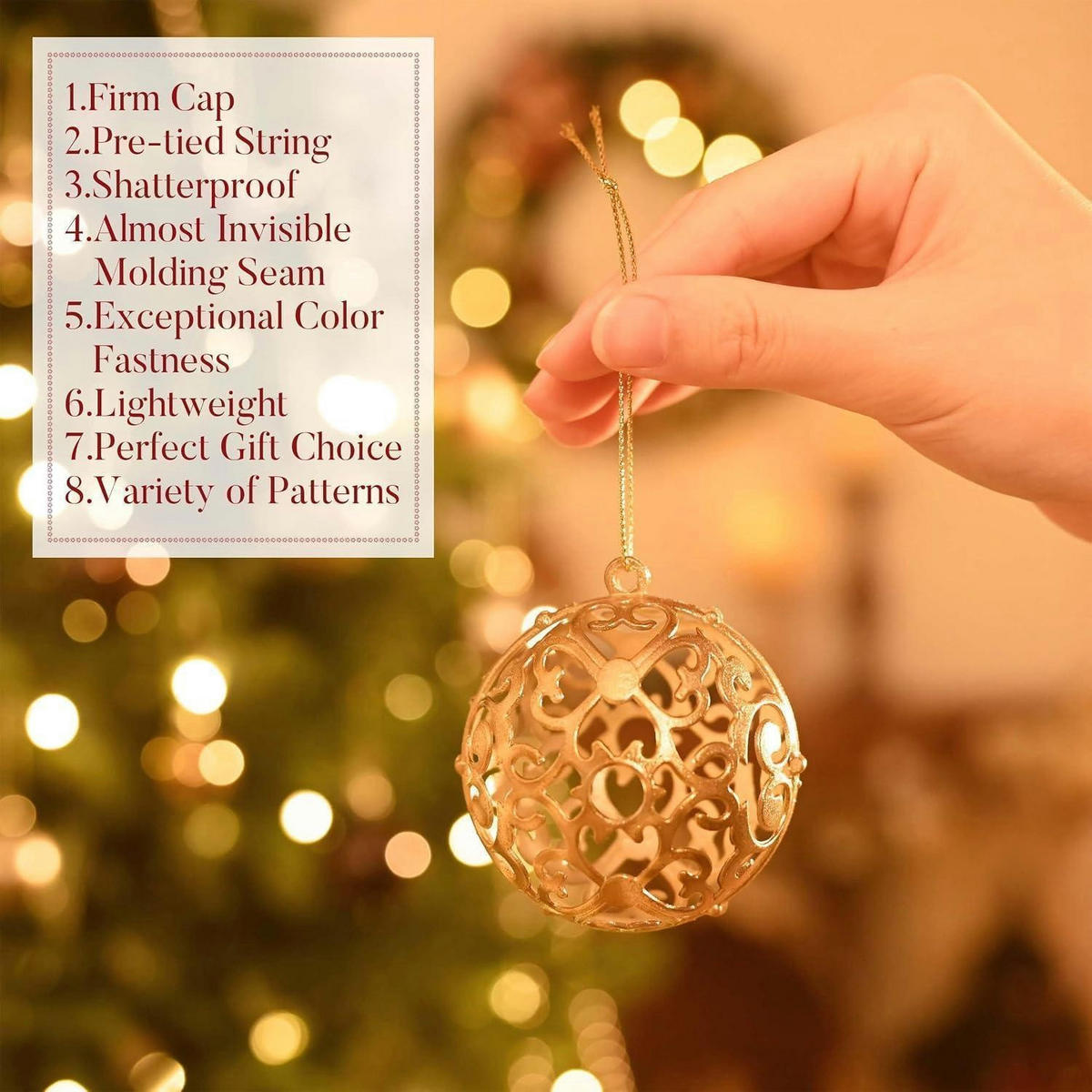 CHRISTBAUMKUGELN 50-teiliges Set Rot Gold - Multicolor, Kunststoff (8/8/8cm)