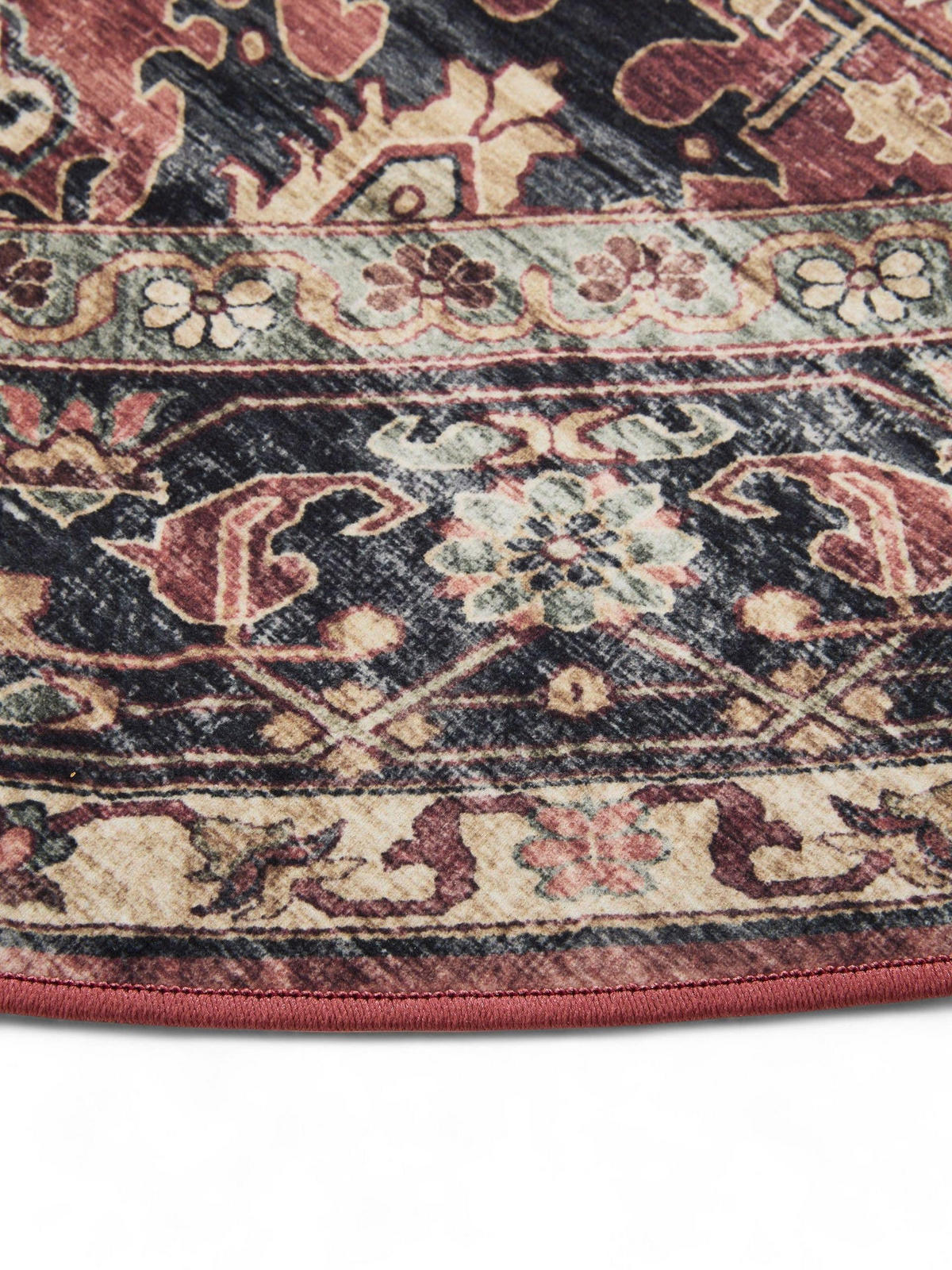 VINTAGE-TEPPICH George waschbar ø 160 cm rund - Multicolor, Kunststoff (160/160cm) - benuta