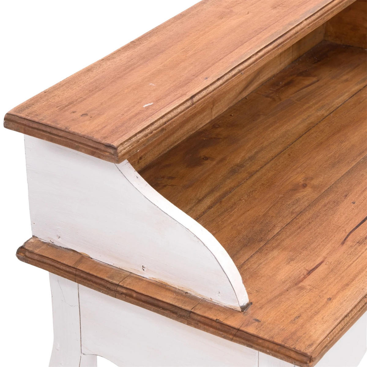 SEKRETÄR Napoleon Mahagoni Massivholz, mit Schublade 06 weiß-landhaus - Weiß, Holz (40/80/92cm) - DESIGN DELIGHTS