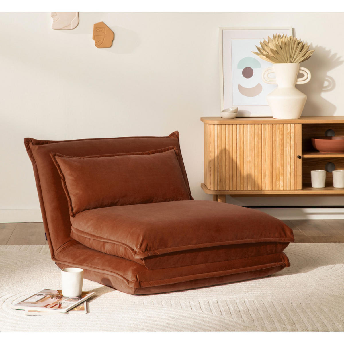 KLAPPSESSEL - Rost - Rostfarben, Textil (83/59/77cm) - Drawer