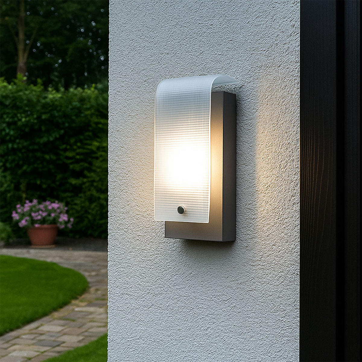 LED AUSSEN-WANDLEUCHTE VESCAVA Silber Stahl - Silberfarben, Glas (7/22.5/12cm)