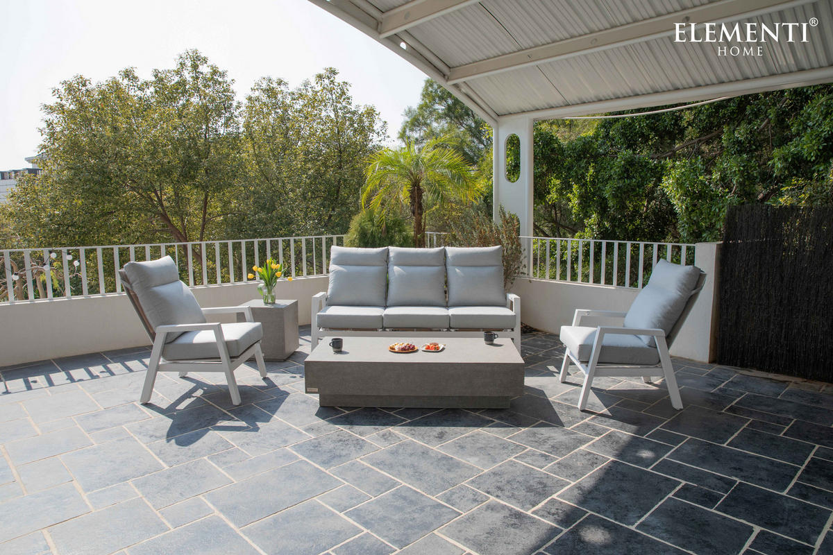 COUCHTISCH TEVERE aus GF-Beton Rechteck, Wetterbeständig, 153x77x36 cm - Grau, Naturmaterialien (153/77/36cm) - Elementi