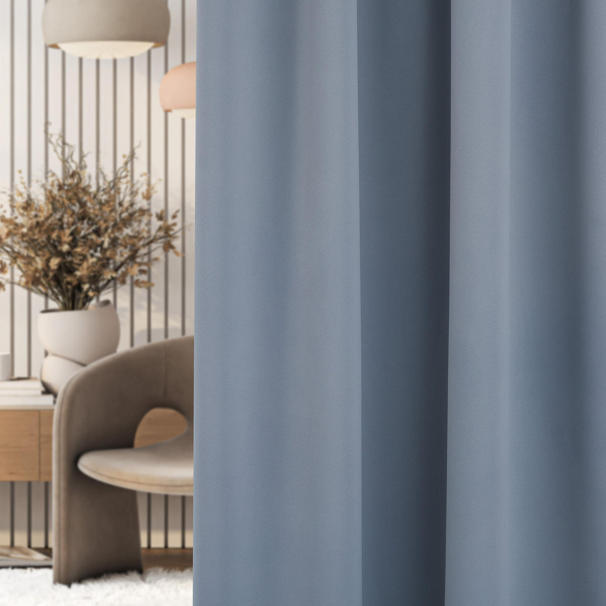VERDUNKELUNGSVORHANG mit Schlaufenband 140x280 cm taubengrau - Grau, Textil (140/280/1cm) - Dekoria