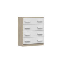 KINDERKOMMODE INGE 02 80/90/40 cm Weiß+Sonoma/Weiß - Weiß/Grau, Holzwerkstoff (80/90/40cm) - Deine Möbel 24