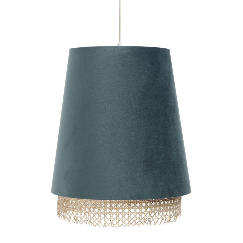 HÄNGELEUCHTE Türkis 35/44 cm - Türkis, Naturmaterialen (35/1.3/44cm) - ONZENO