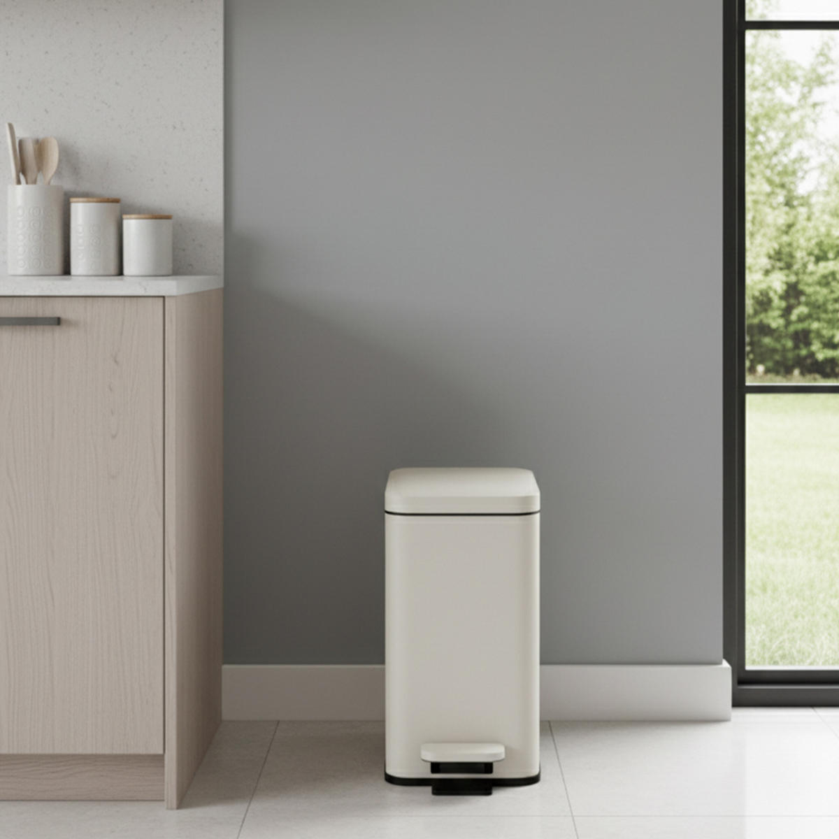 MÜLLEIMER - Schwarz, Kunststoff/Metall (16/36/30cm) - Relaxdays