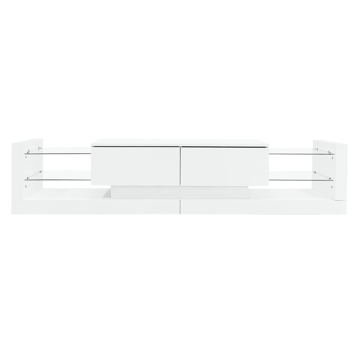 TV-SCHRANK-SET mit Couchtisch in Weiß Hochglanz, erweiterbar 181/38/38 cm + 100/50/40.3 cm - Weiß, Holzwerkstoff (50/181/78.3cm) - Redom