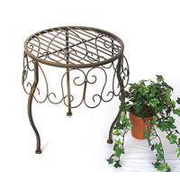 BLUMENHOCKER Rund Metall Braun 35 cm 140129 XL - Braun, Metall (32/35/32cm) - DanDiBo