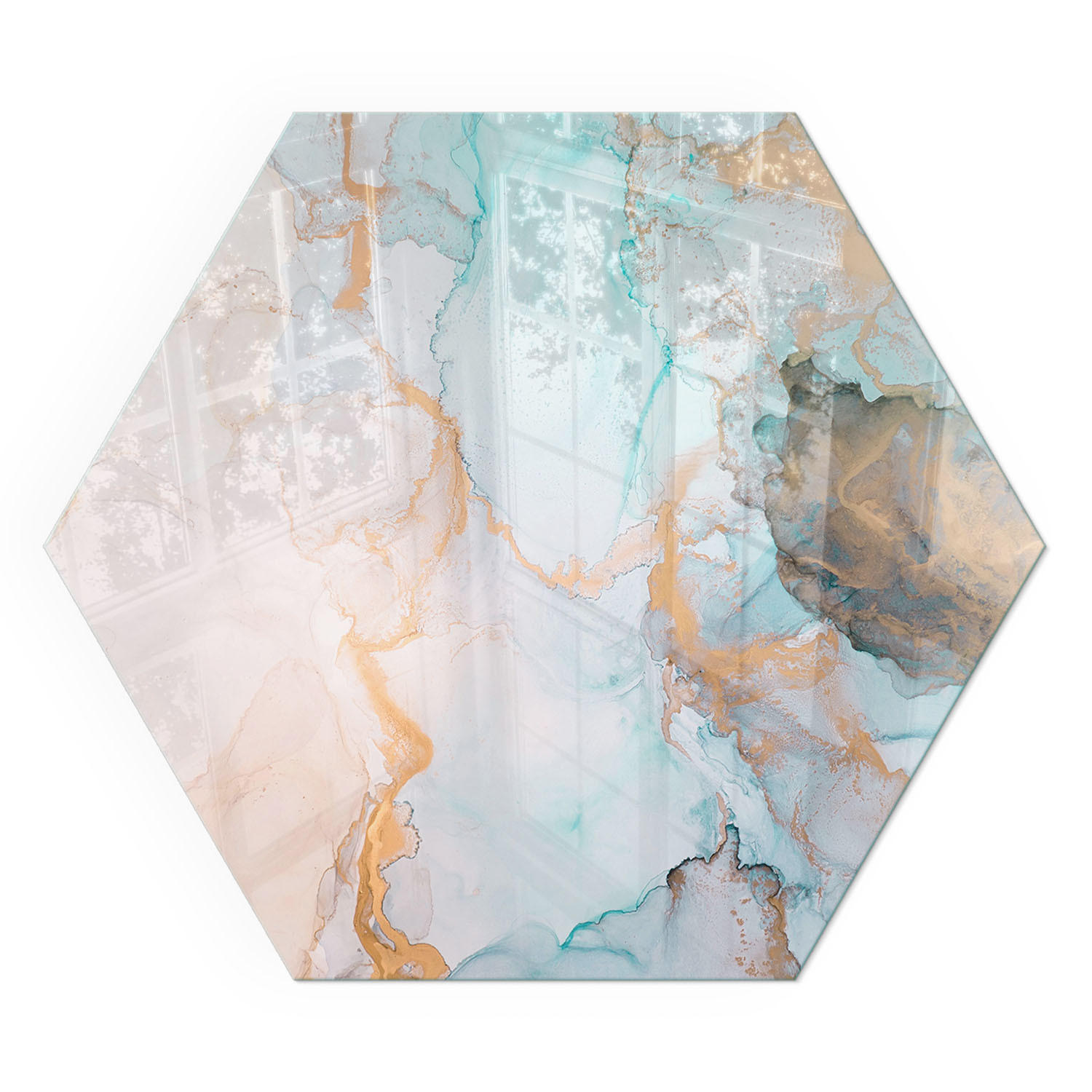 GLASPLATTE für Kamin h40 cm - Türkis, Glas (40/40/0.4cm) - TULUP