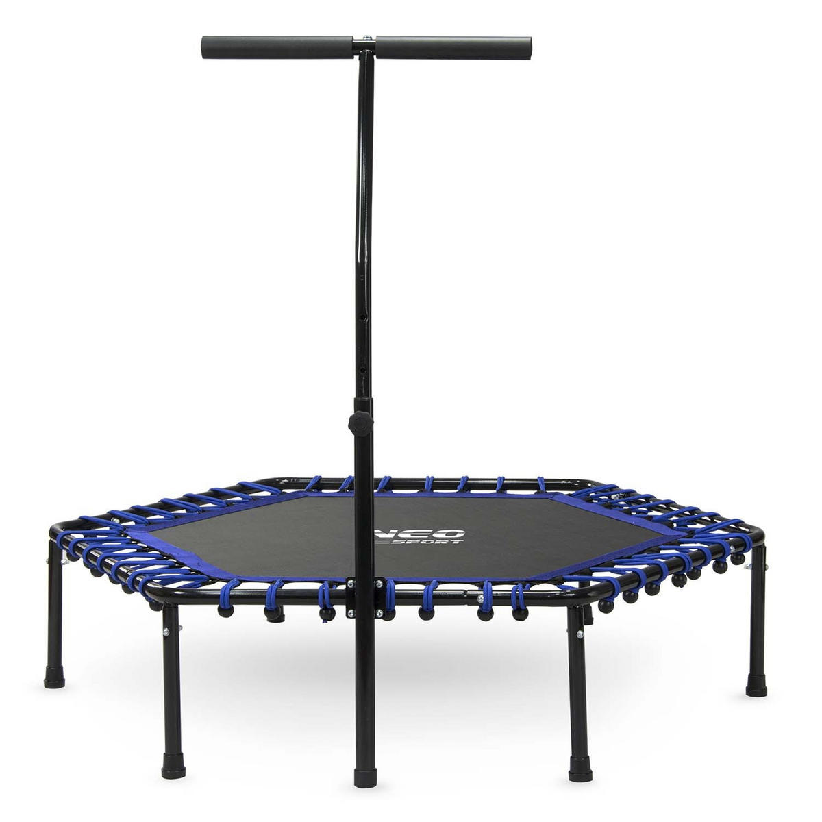 FITNESS-TRAMPOLIN mit Haltegriff 127 cm – sechseckig, blau - Blau, Metall (127/127cm)