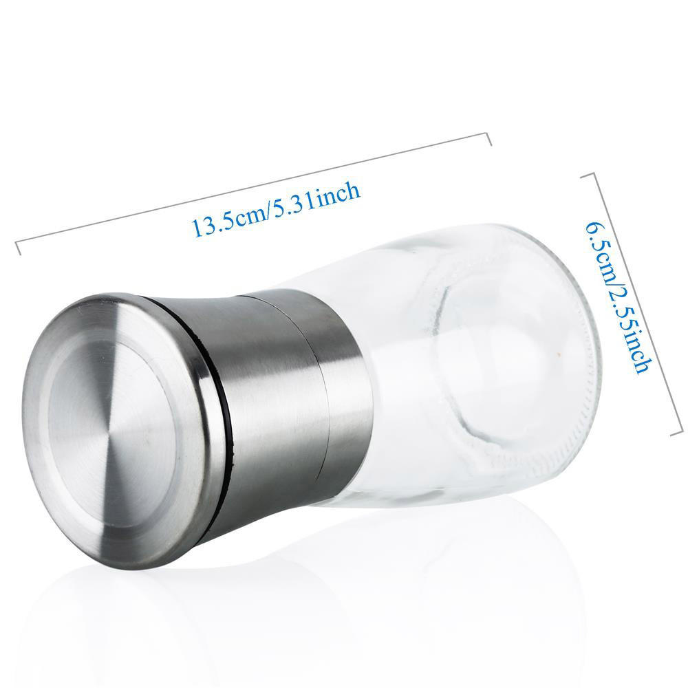 GEWÜRZMÜHLE (2er Set) - Silberfarben, Metall (6.5/6.5/13.5cm) - Intirilife