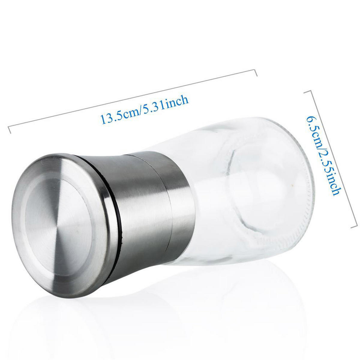 GEWÜRZMÜHLE (2er Set) - Silberfarben, Metall (6.5/6.5/13.5cm) - Intirilife