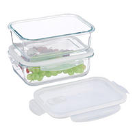 SÚPRAVA sklenených dóz - priehľadné, plast/sklo (23/8/17.5cm) - Relaxdays