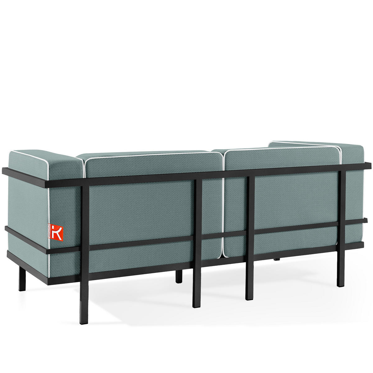 GARTENSOFA TRIGLO 2-Personen, Stahlrahmen, Modern, Dunkelgrau - Dunkelgrün/Dunkelgrau, Textil/Metall (164/70/69cm) - KONSIMO®