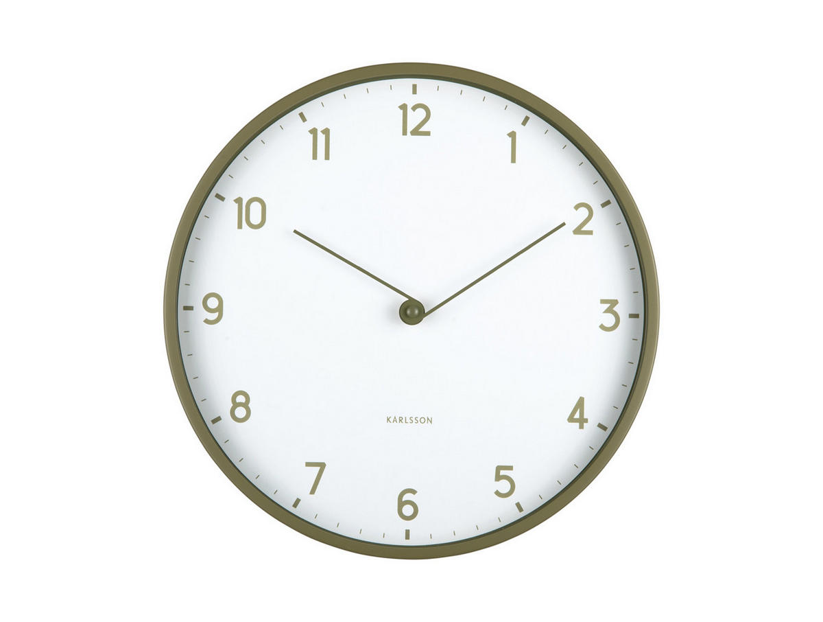 WANDUHR Sencillez Ø30 cm - Olivgrün, Kunststoff (30/4/30cm) - Karlsson