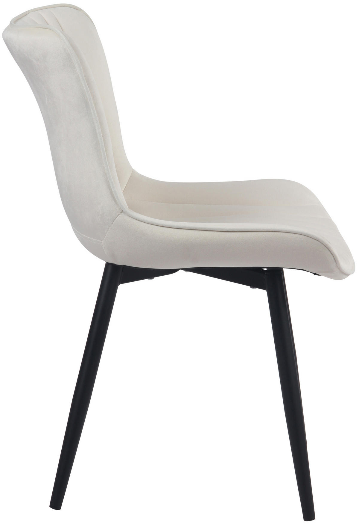STUHL 2er Set Samt creme - Creme/Schwarz, Textil/Metall (50/80.5/62cm) - CLP