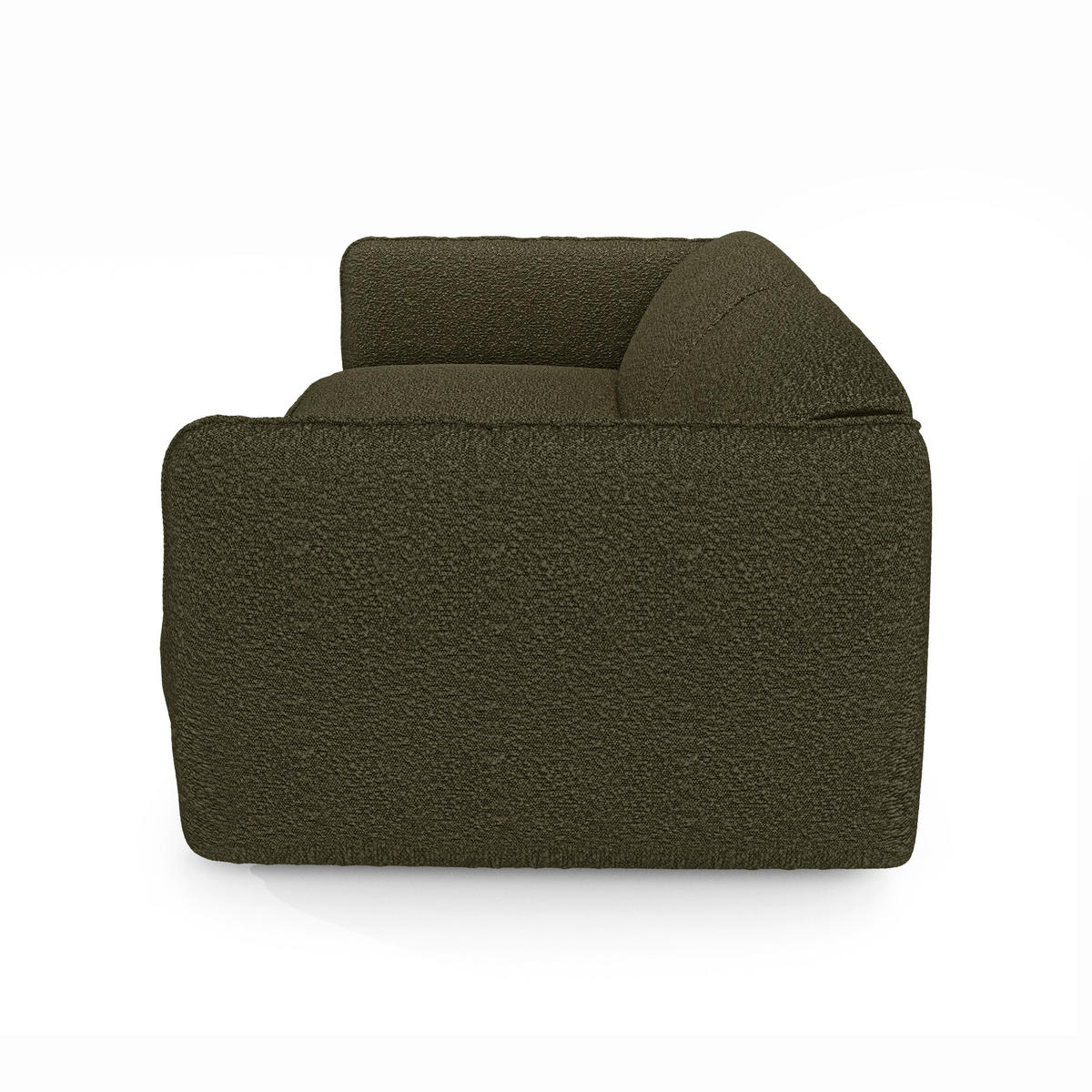 SOFA 4-SITZER Bouclé-Stoff Olivgrün 230cm - Olivgrün, Textil (230/74/90cm) - Sia Home