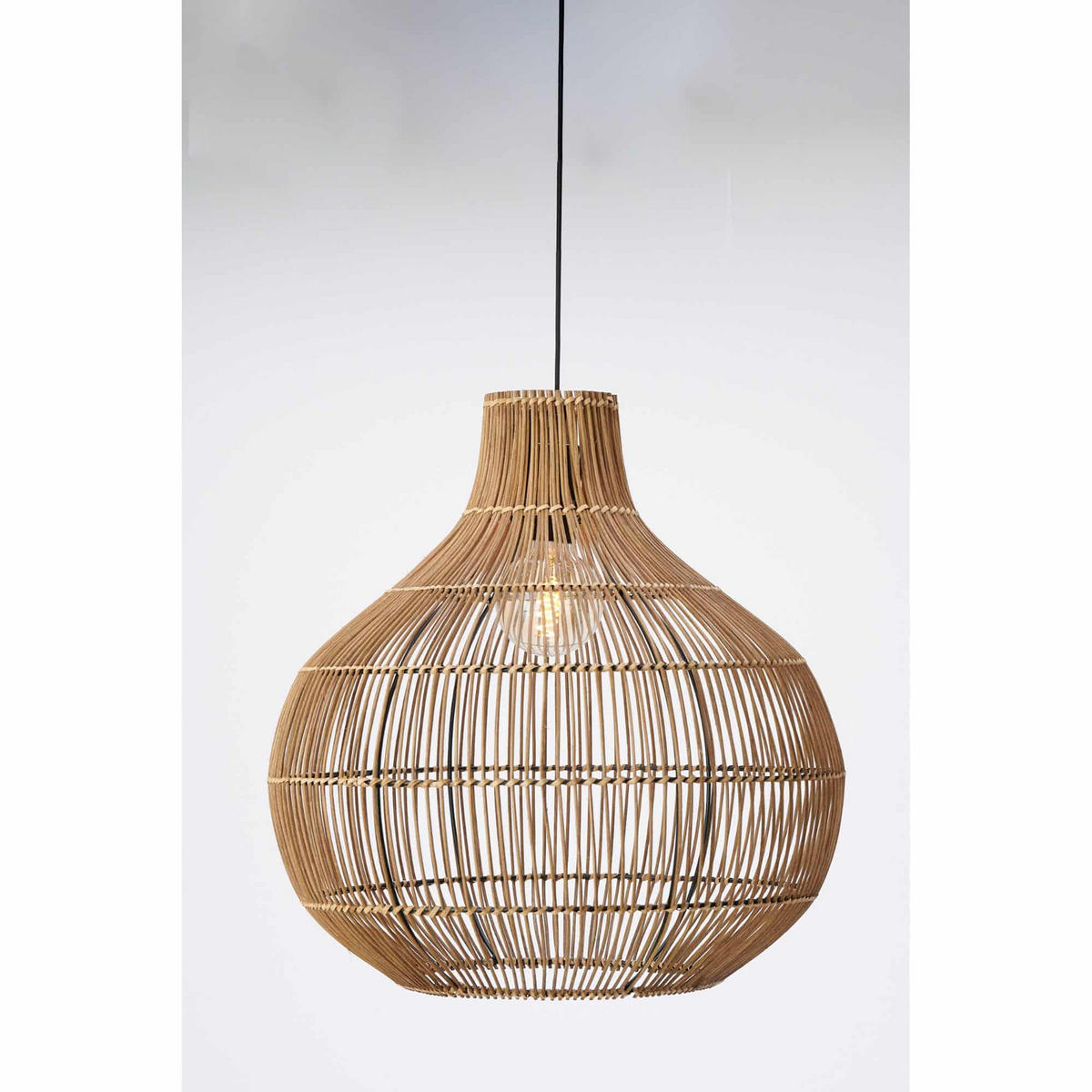 HÄNGELAMPE Pacino Braun Ø50/51,5 cm - Braun, Holz (50/50/51.5cm) - Light & Living