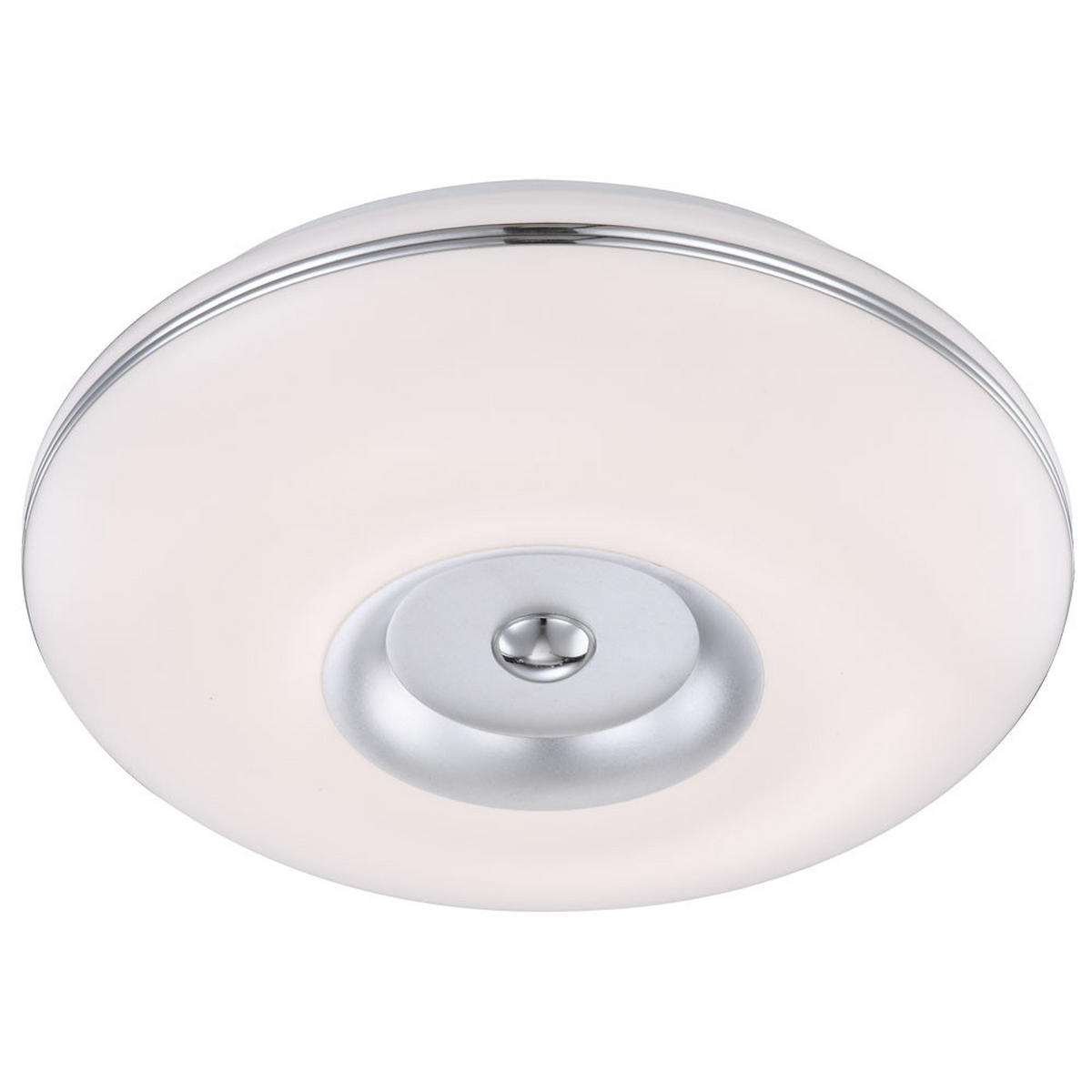 LED DECKENLEUCHTE BOMBA Aluminium Nickel-matt Weiß - Weiß, Metall (40/40/9.5cm) - Globo Lighting