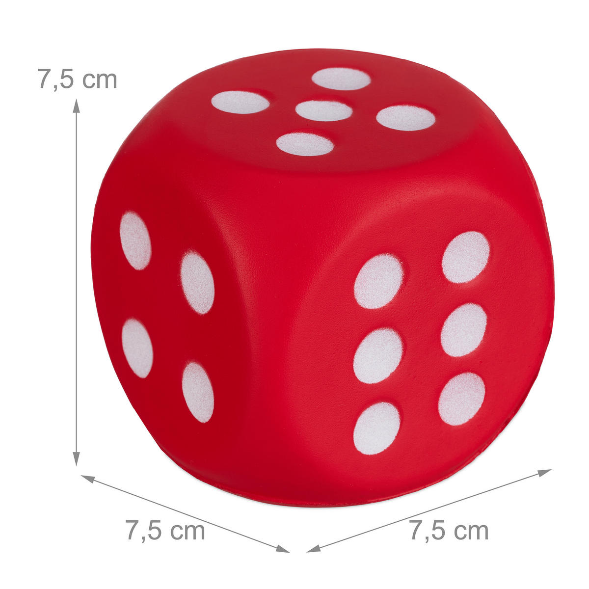 6xSCHAUMSTOFFWÜRFEL - Multicolor, Kunststoff (7.5/7.5cm) - Relaxdays