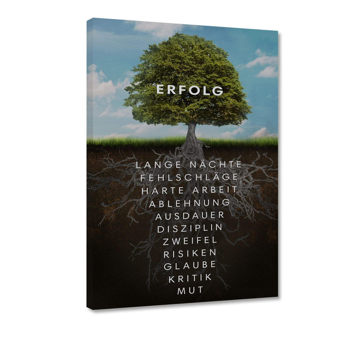 WANDBILD XXL "Baum des Erfolges" - 80 x 120cm - Weiß, Textil (80/120cm) - Hustling Sharks