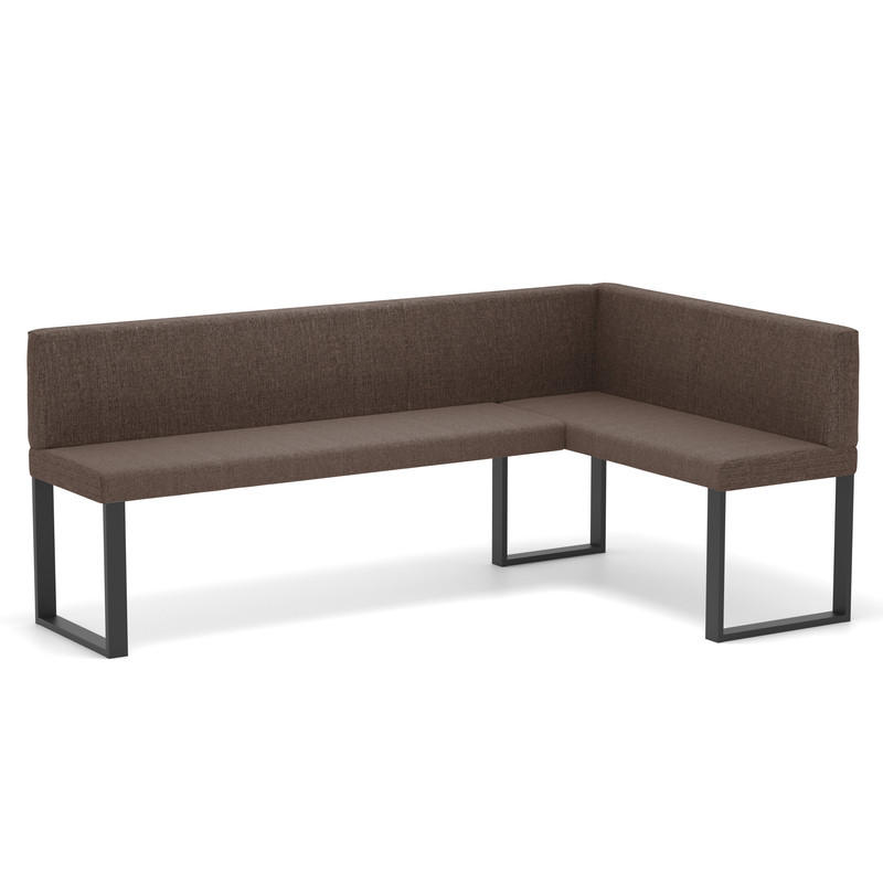 ECKBANK rechts SANA U Webstoff glatt, 168/168 cm Braun - Braun, Textil/Metall (128/168cm) - Idohome