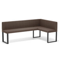 ECKBANK rechts SANA U Webstoff glatt, 168/168 cm Braun - Braun, Textil/Metall (128/168cm) - Idohome